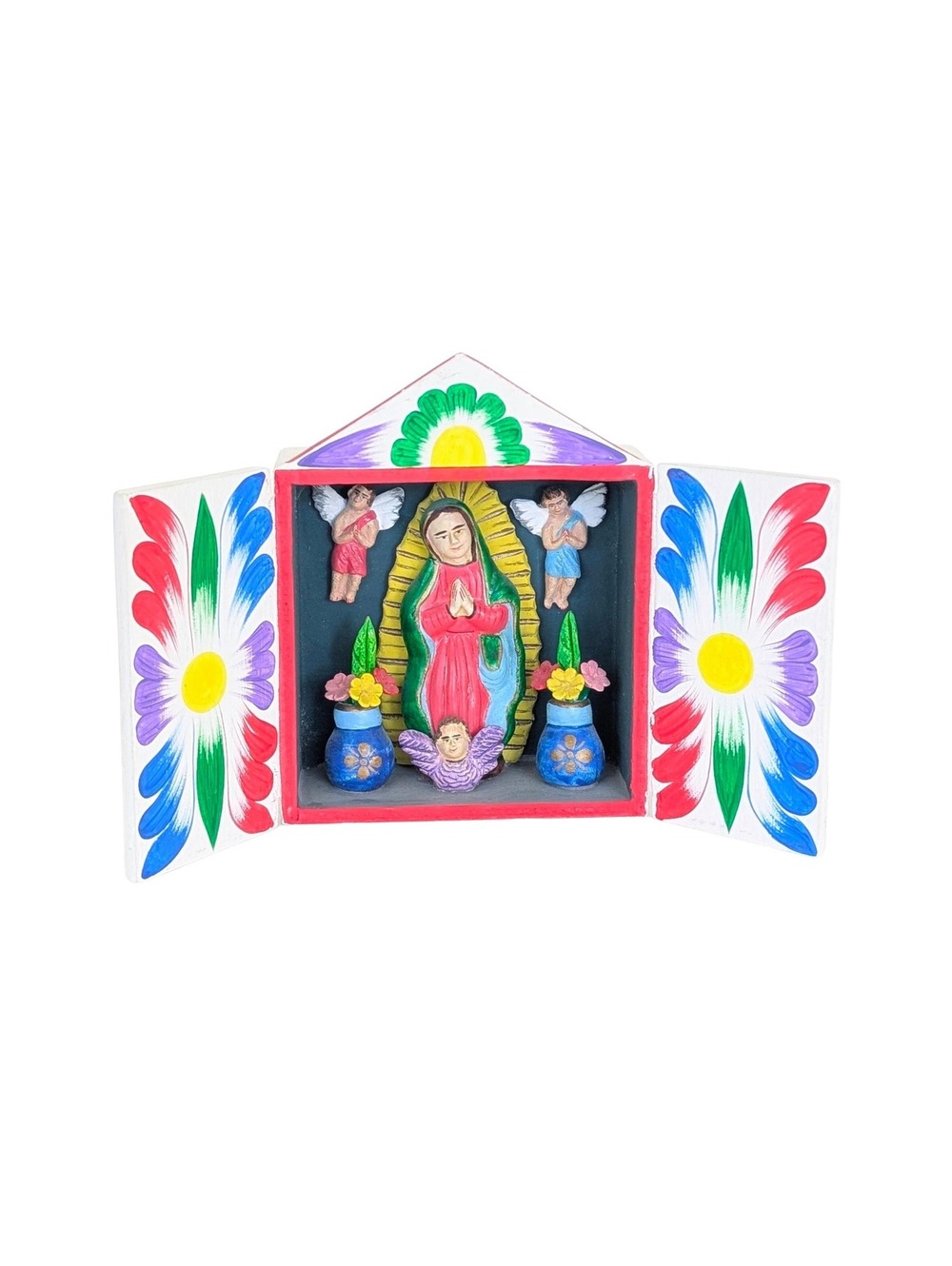 Vintage Virgin of Guadalupe Folk Art Retablo - Nicho